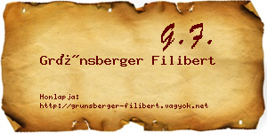 Grünsberger Filibert névjegykártya